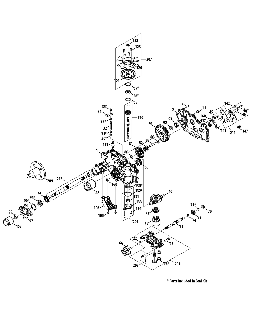 Transmission 918-04996a Rh Diagram and Parts List for Z-FORCES48 (53BH5FJB-53BH5FJB050)(2012) Cub Cadet Lawn Tractor